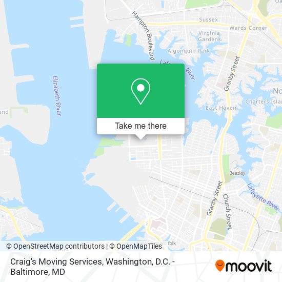 Craig's Moving Services map