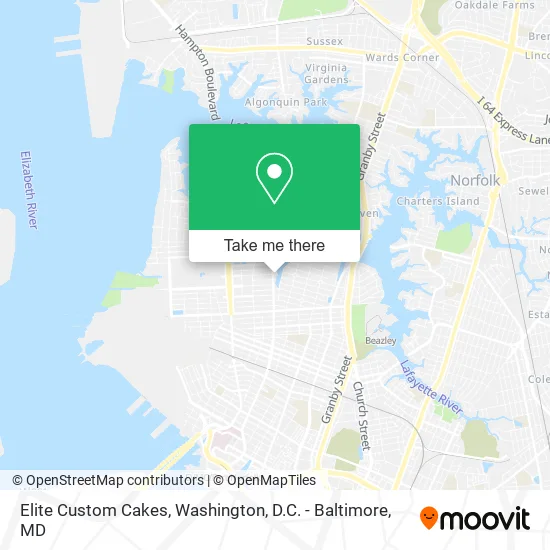 Elite Custom Cakes map