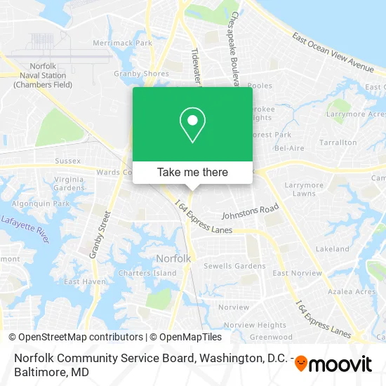 Norfolk Community Service Board map