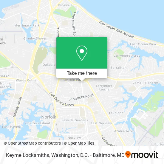 Mapa de Keyme Locksmiths