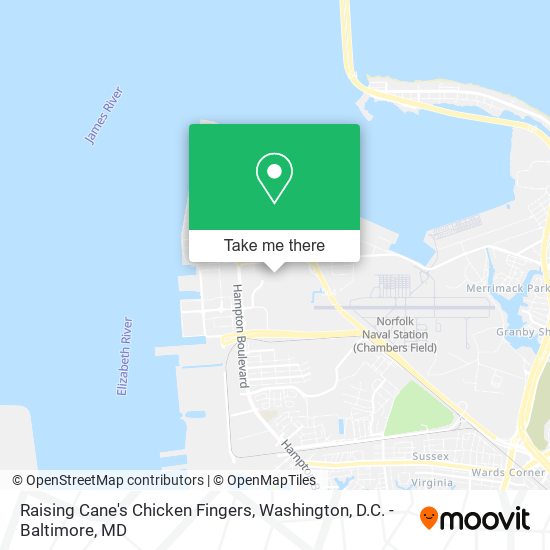 Mapa de Raising Cane's Chicken Fingers