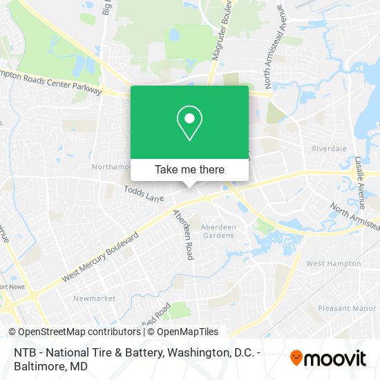 Mapa de NTB - National Tire & Battery
