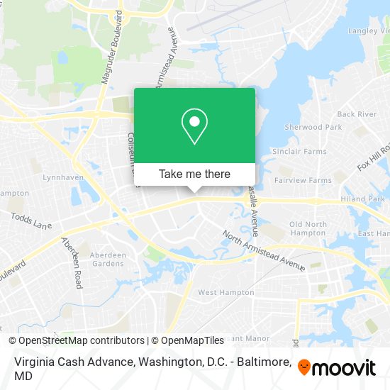 Mapa de Virginia Cash Advance