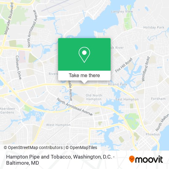Hampton Pipe and Tobacco map