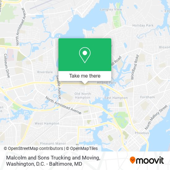 Malcolm and Sons Trucking and Moving map