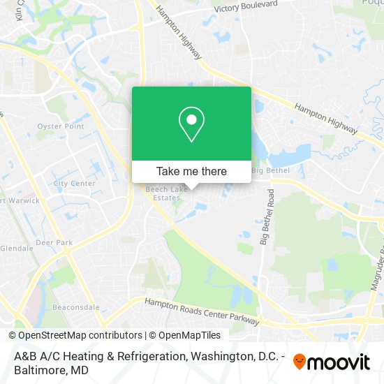 A&B A / C Heating & Refrigeration map