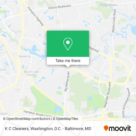 K C Cleaners map