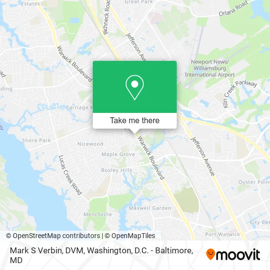 Mark S Verbin, DVM map