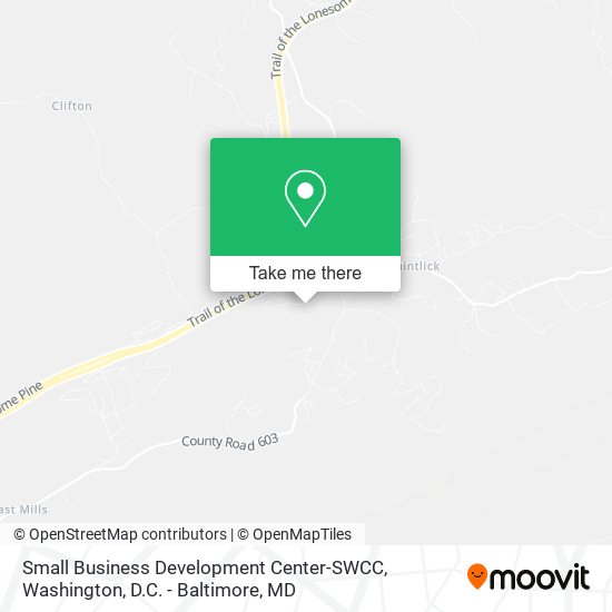 Small Business Development Center-SWCC map