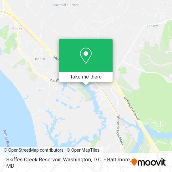 Skiffes Creek Reservoir map