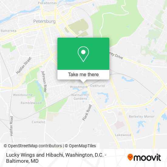 Lucky Wings and Hibachi map