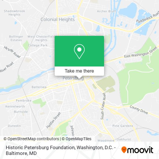 Mapa de Historic Petersburg Foundation