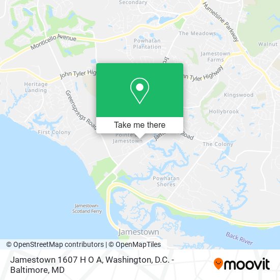 Jamestown 1607 H O A map