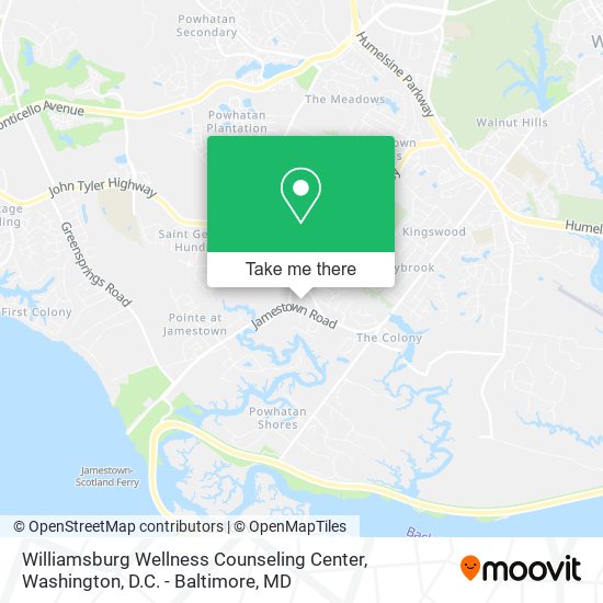 Mapa de Williamsburg Wellness Counseling Center