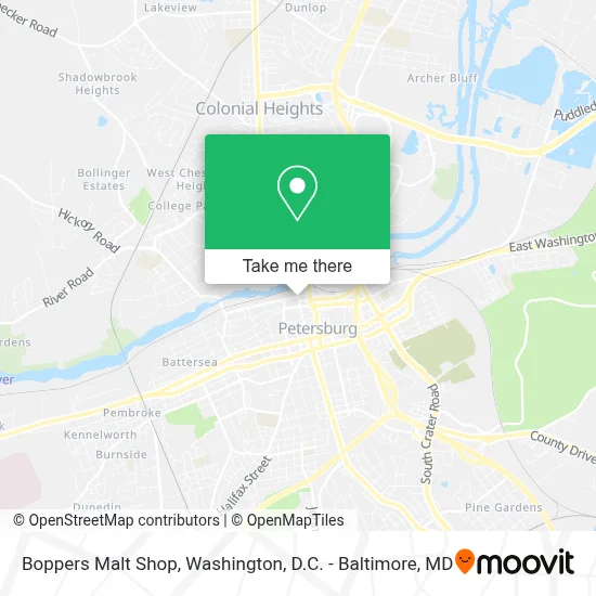 Boppers Malt Shop map