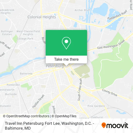 Mapa de Travel Inn Petersburg Fort Lee