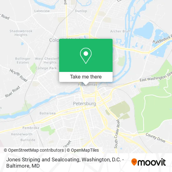 Jones Striping and Sealcoating map