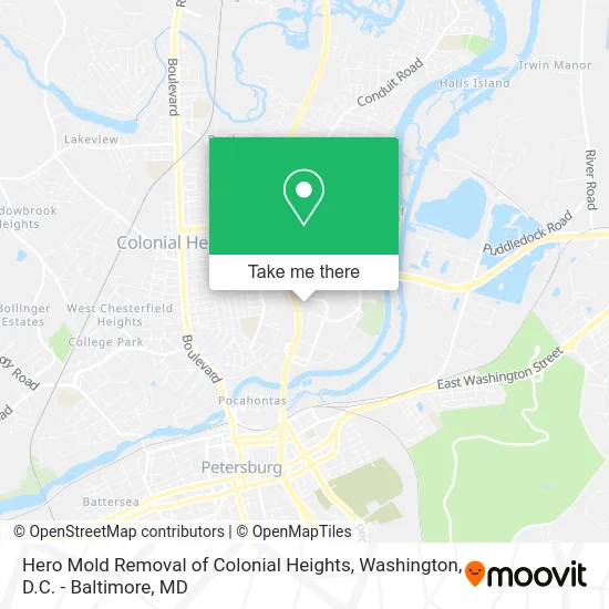 Hero Mold Removal of Colonial Heights map