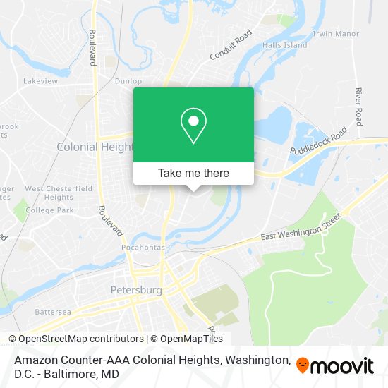 Mapa de Amazon Counter-AAA Colonial Heights