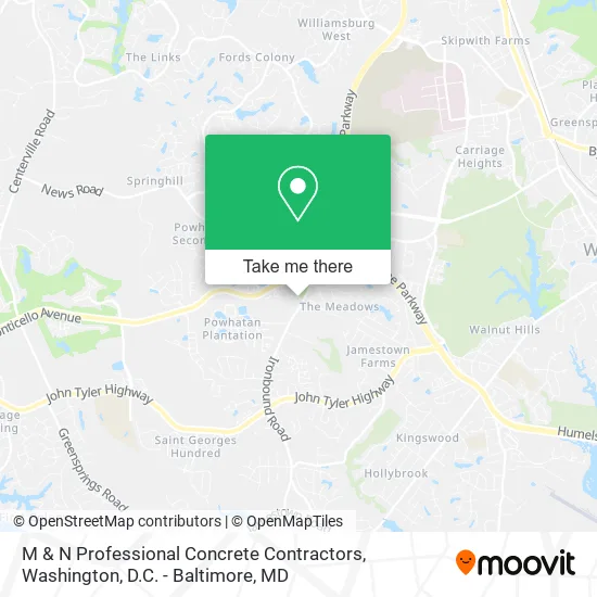M & N Professional Concrete Contractors map