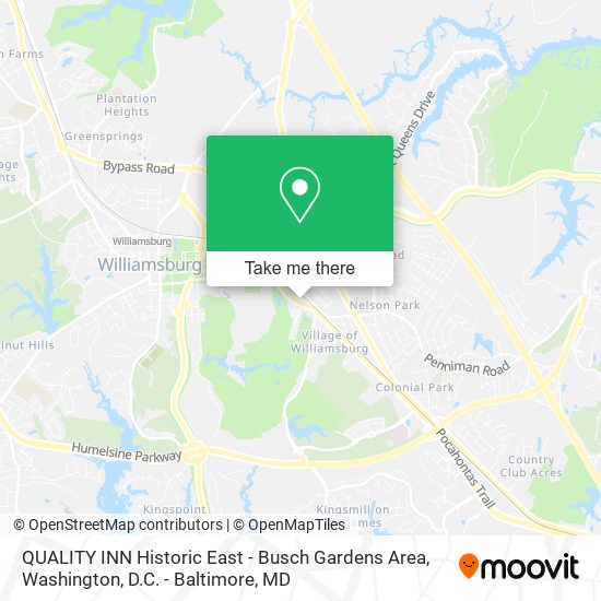 QUALITY INN Historic East - Busch Gardens Area map