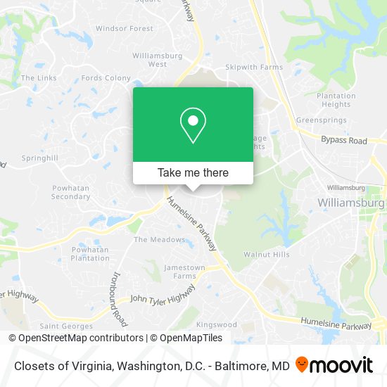 Closets of Virginia map