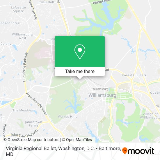 Virginia Regional Ballet map