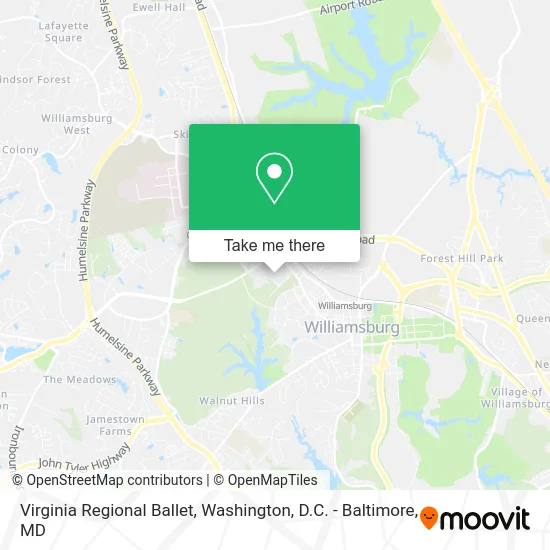 Virginia Regional Ballet map