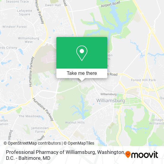 Professional Pharmacy of Williamsburg map