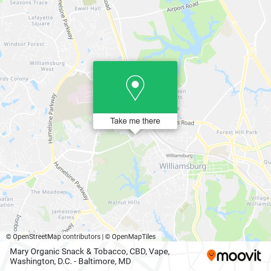 Mary Organic Snack & Tobacco, CBD, Vape map