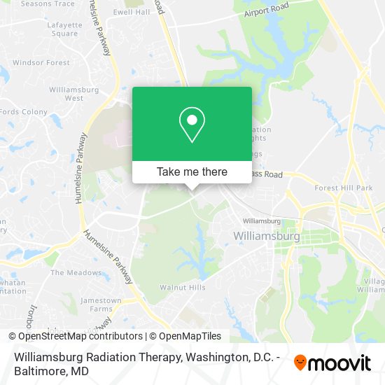 Mapa de Williamsburg Radiation Therapy