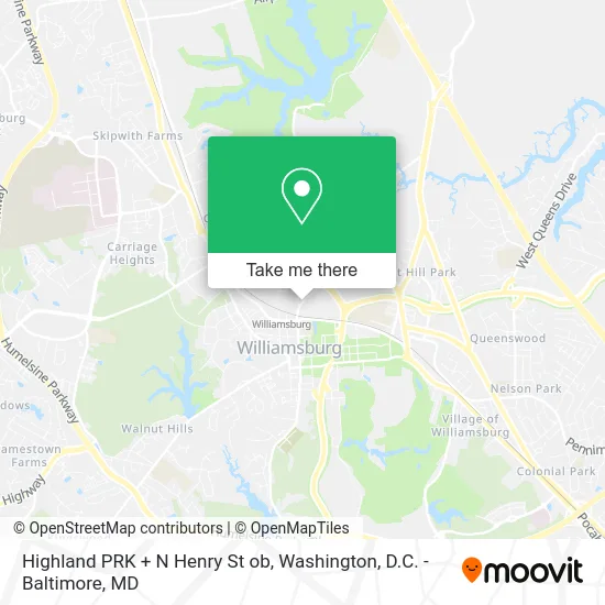 Highland PRK + N Henry St ob map