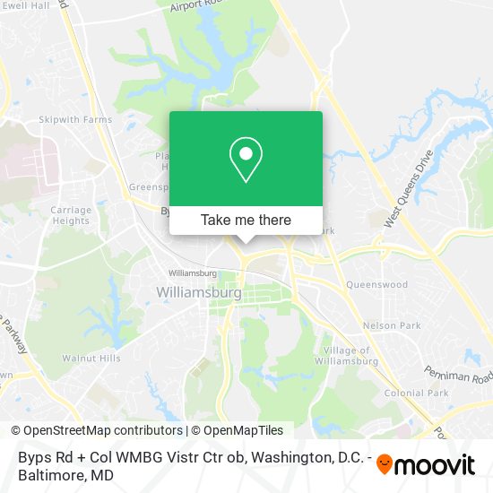 Byps Rd + Col WMBG Vistr Ctr ob map