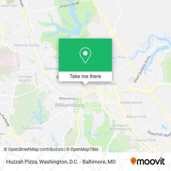 Huzzah Pizza map