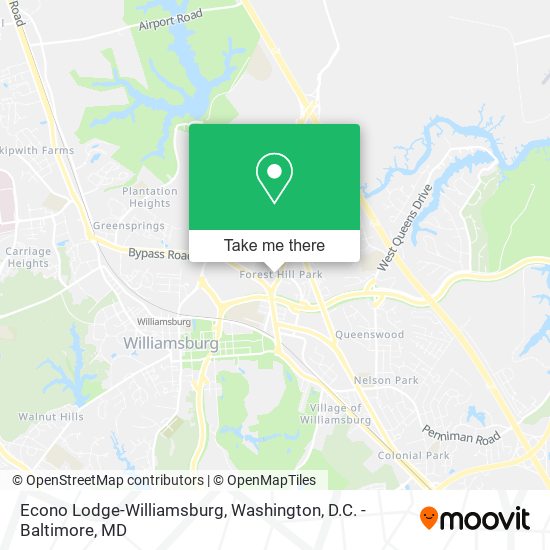 Mapa de Econo Lodge-Williamsburg