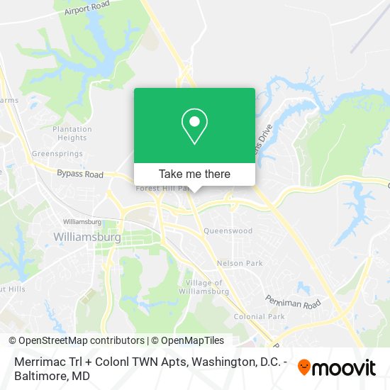 Merrimac Trl + Colonl TWN Apts map