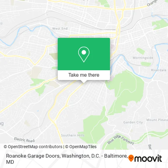 Roanoke Garage Doors map
