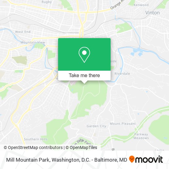 Mill Mountain Park map