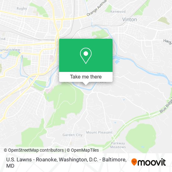 Mapa de U.S. Lawns - Roanoke