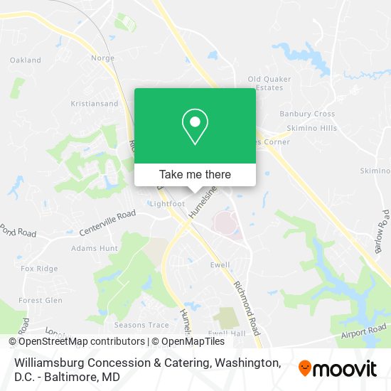 Mapa de Williamsburg Concession & Catering