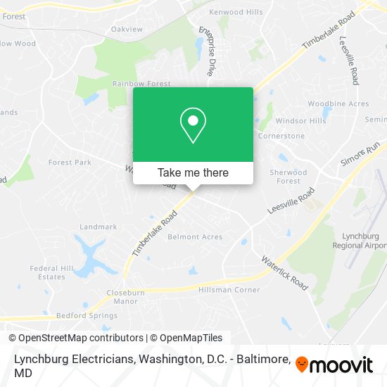 Lynchburg Electricians map