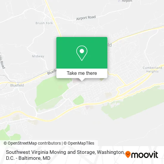 Southwest Virginia Moving and Storage map