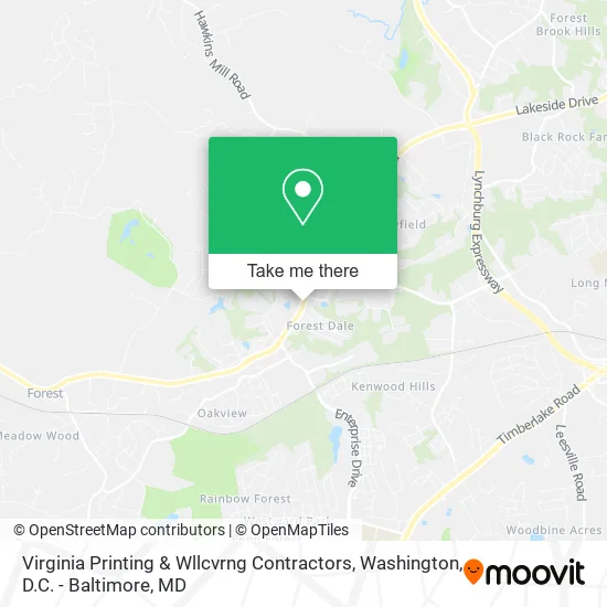 Virginia Printing & Wllcvrng Contractors map