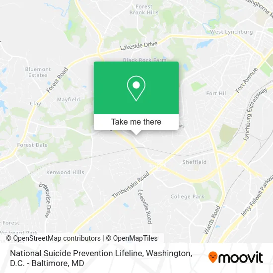National Suicide Prevention Lifeline map