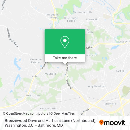 Mapa de Breezewood Drive and Hartless Lane (Northbound)