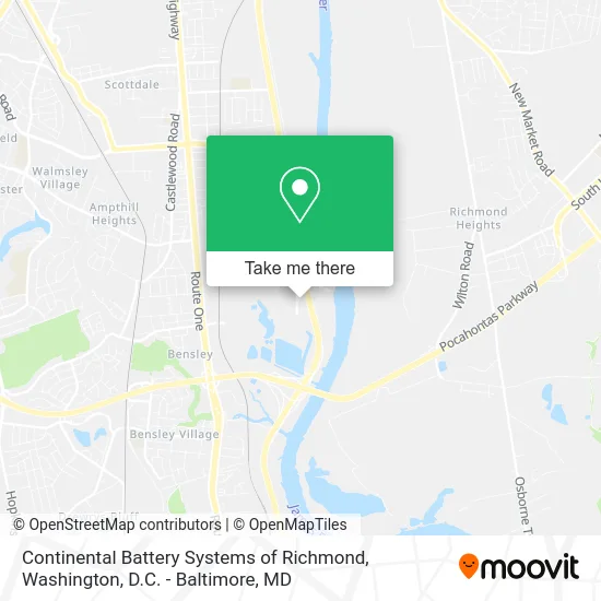 Continental Battery Systems of Richmond map