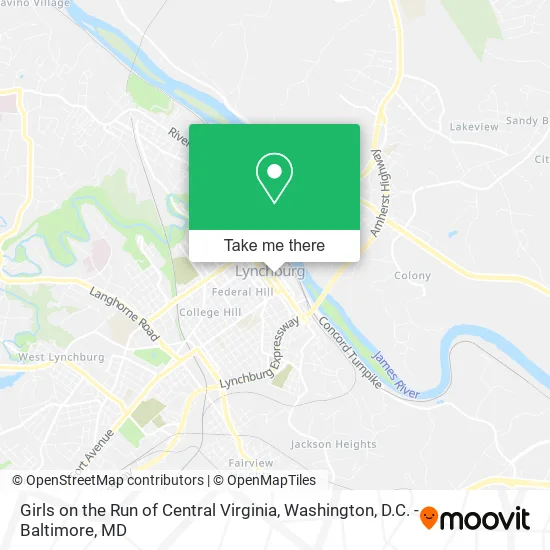 Girls on the Run of Central Virginia map
