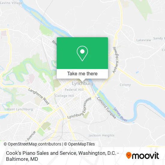 Cook's Piano Sales and Service map