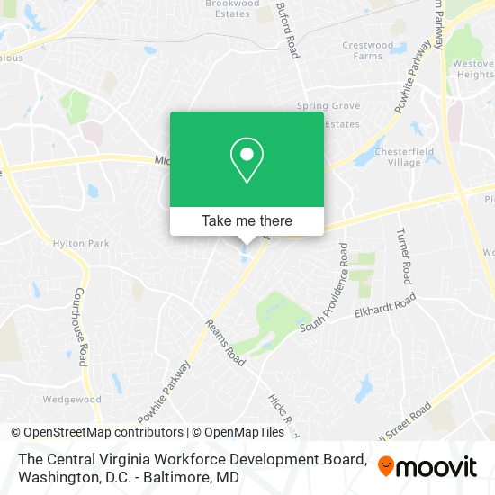 The Central Virginia Workforce Development Board map