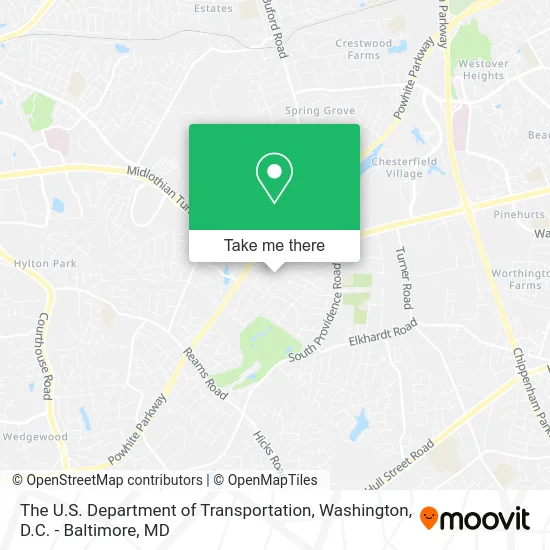 The U.S. Department of Transportation map